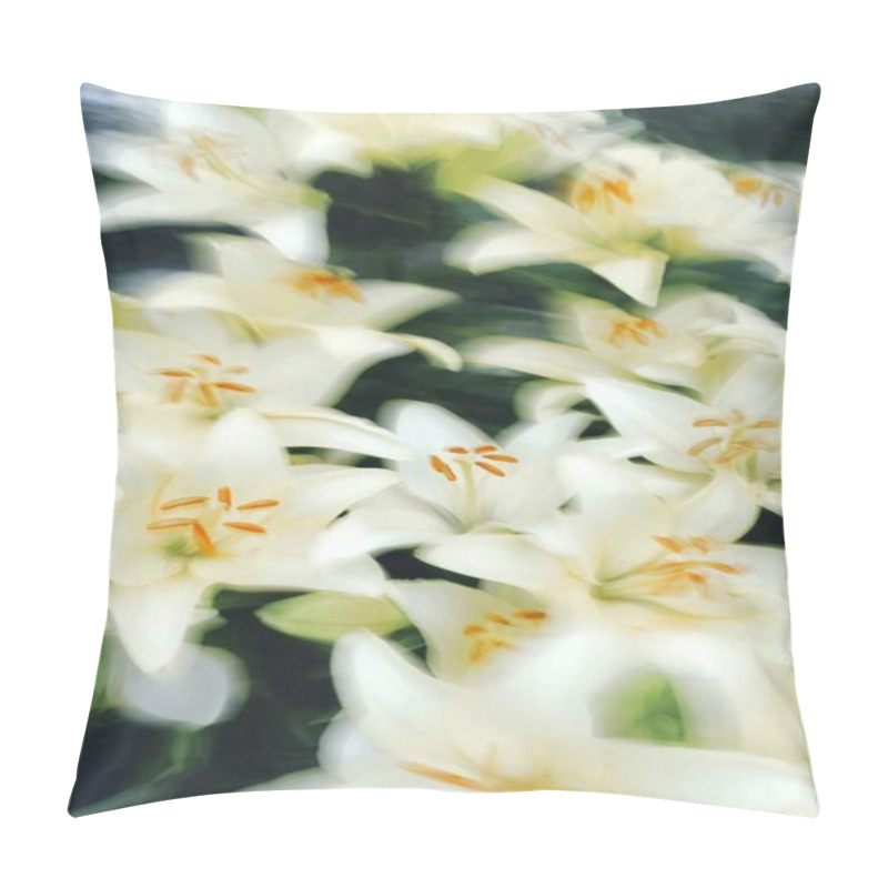 Personality  Soft-focus Close-up Of Delicate White Lilies In Full Bloom. Pillow Covers