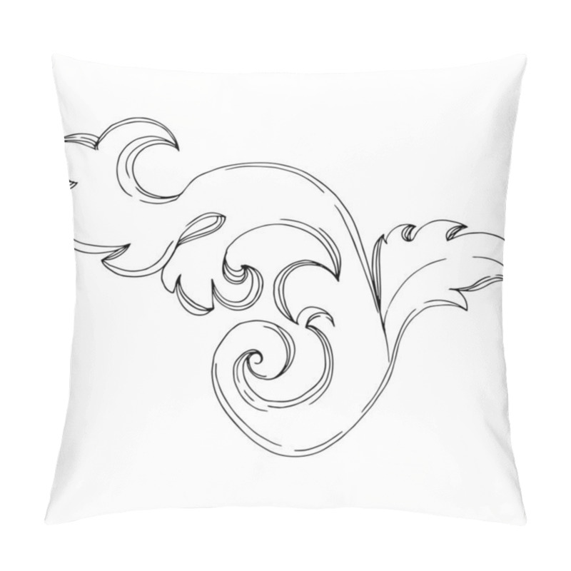 Personality  Vector Golden Monogram Floral Ornament. Black And White Engraved Ink Art. Isolated Ornaments Illustration Element. Pillow Covers