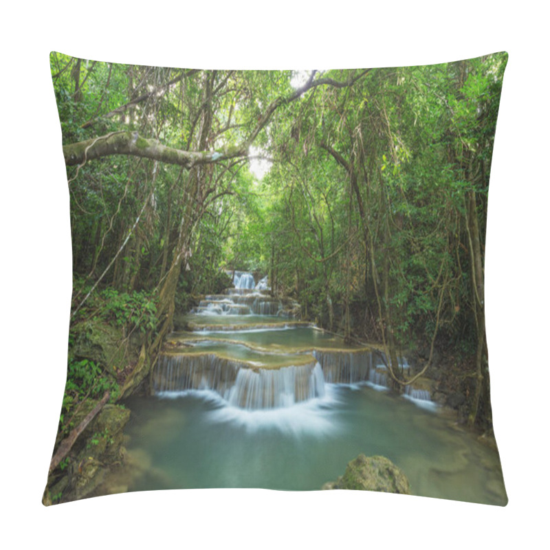 Personality  Level 1 Of Huay Mae Kamin Waterfall In Khuean Srinagarindra Nati Pillow Covers