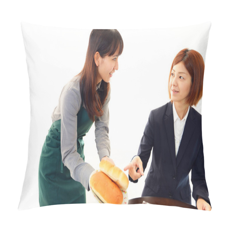 Personality  Waitress Delivering Meal To Table Pillow Covers