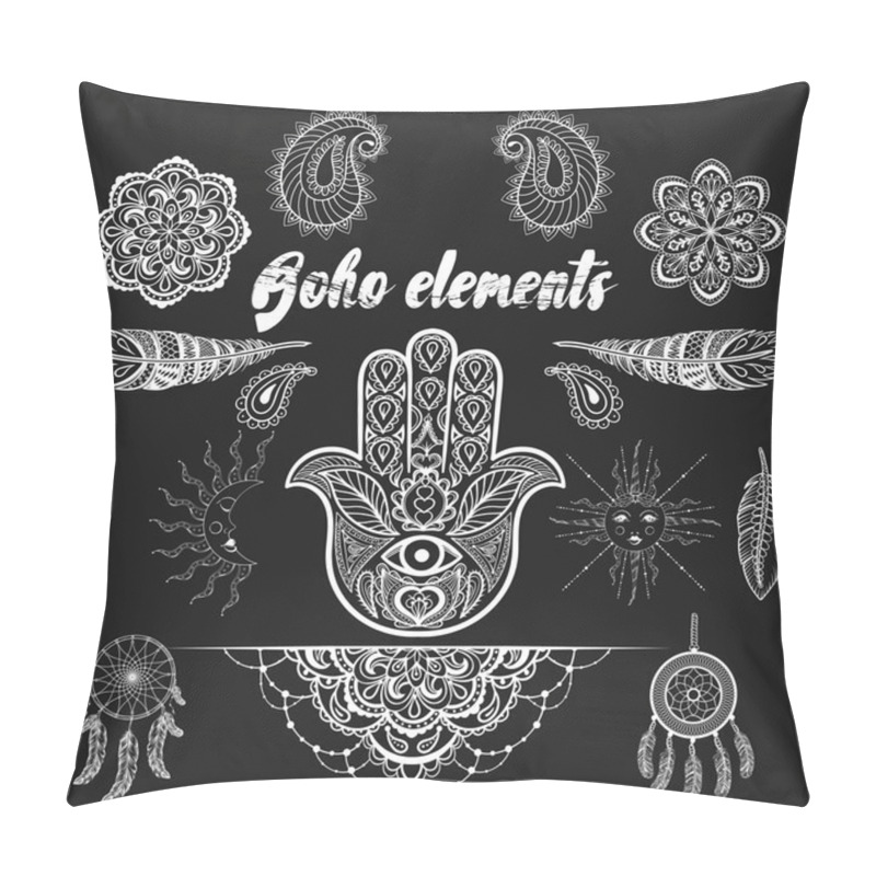 Personality  Vector Bohemian Ornamental Elements, Ethnic Makhenda,  Hand Draw Pillow Covers