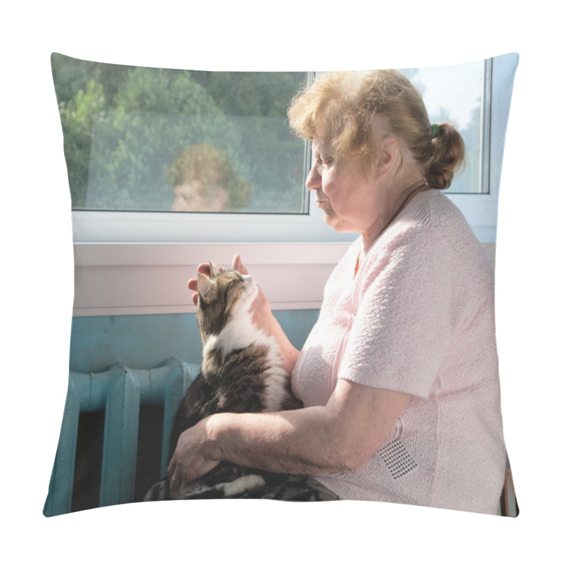 Personality  The Old Woman Caress Cat Pillow Covers