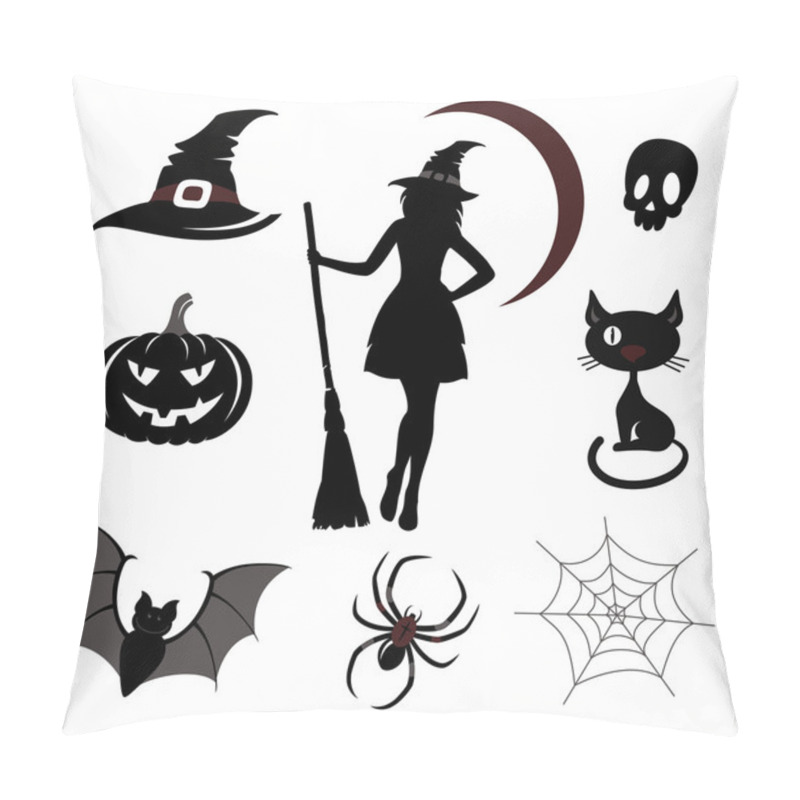 Personality  Halloween Icons And Emblems Pillow Covers