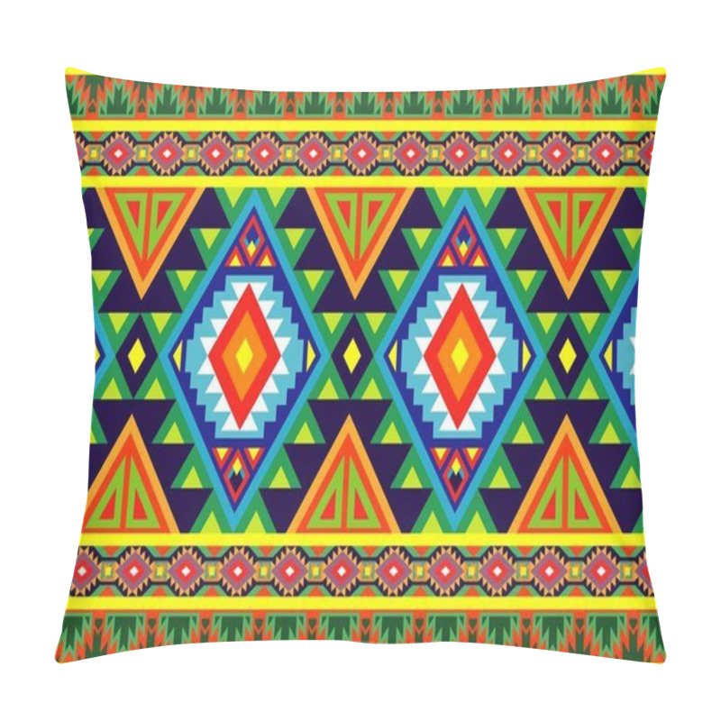 Personality  Vibrant Tribal Geometric Pattern With Bold Diamond Motifs, Zigzag Lines, And Symmetrical Shapes. Perfect For Backgrounds, Textiles, Decorative Art, And Designs Inspired By Traditional Motifs. Pillow Covers