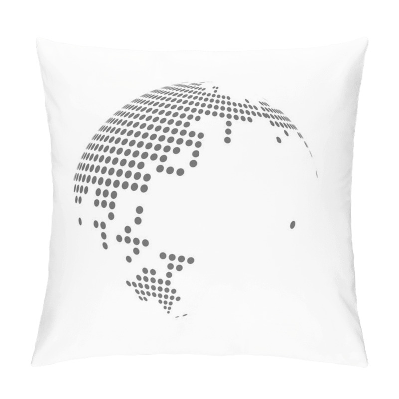 Personality  Abstract Dotted Globe Earth World Map. Vector Illustration Pillow Covers