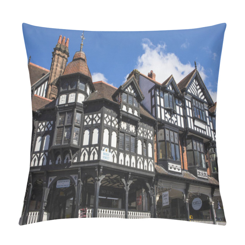 Personality  Chester, UK - August 2nd 2018: The Beautiful Architecture On Bridge Street In The Historic City Of Chester In Cheshire, UK.  Pillow Covers