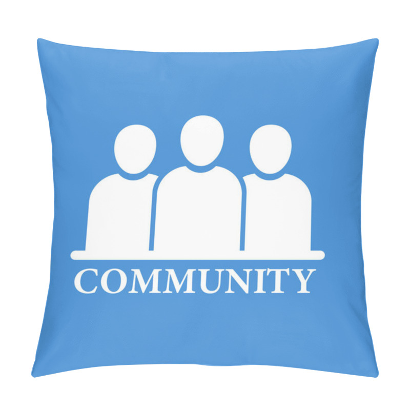 Personality  Simple Community Team Icon Like Squad. Flat Minimal Style Trend Teamwork Logotype Graphic Web Design Element. Concept Of People Organization Or Connect Sign And Human Head Silhouette Pillow Covers