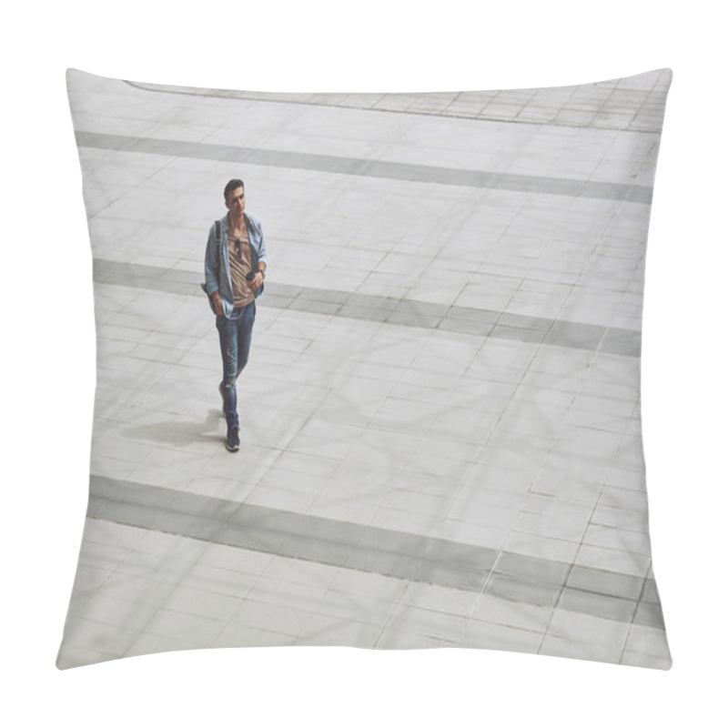 Personality  Stylish  Man Walking Outdoors Pillow Covers