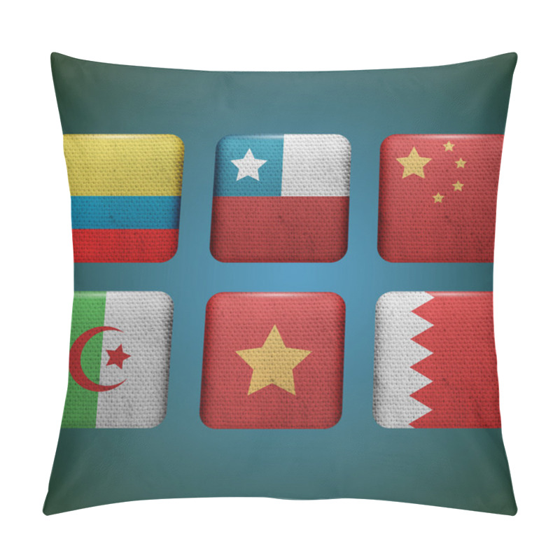 Personality  Flags Set Vector, Vector Illustration Pillow Covers