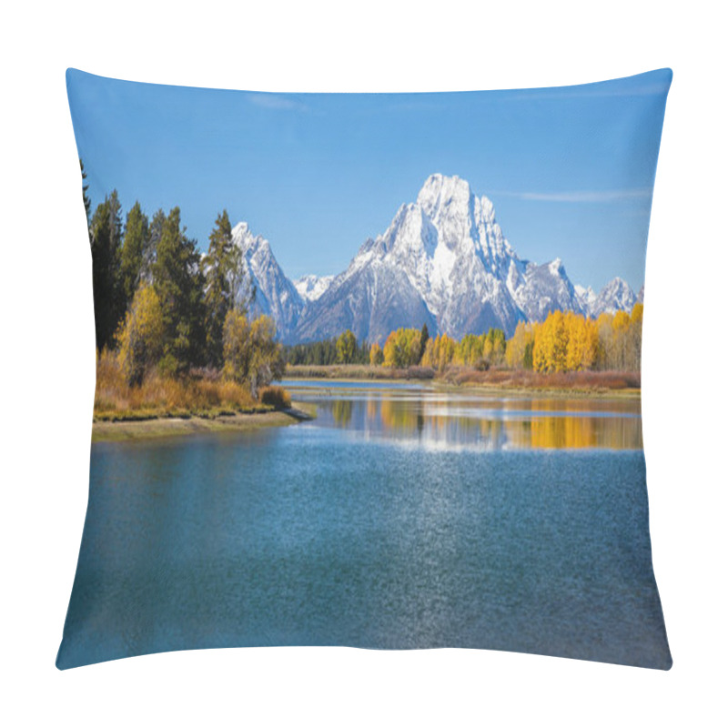 Personality  Mount Moran View From Oxbow Bend Beside Snake River Of Grand Tet Pillow Covers