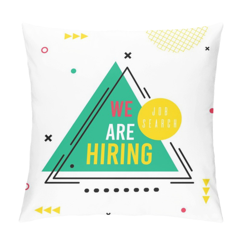 Personality  Flyer Lettering Job Search We Are Hiring Cartoon.  Pillow Covers