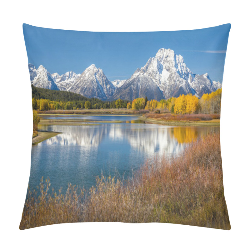 Personality  Mount Moran View From Oxbow Bend Beside Snake River Of Grand Tet Pillow Covers