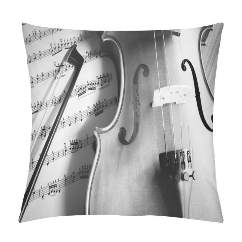 Personality  Violin With Sheet Music Pillow Covers