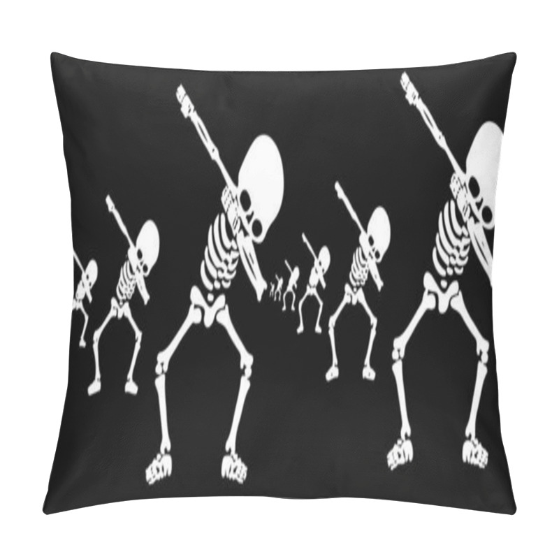 Personality  Skeleton Dabbing, A  Group Of Skeletons Doing Dab Pillow Covers