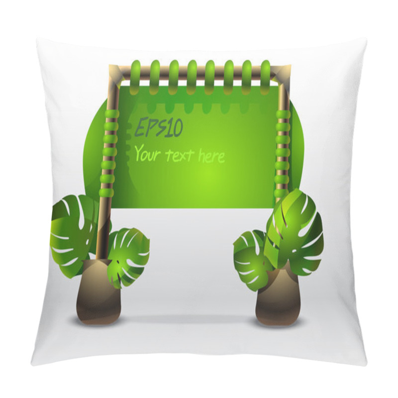 Personality  Green Sign With Leaves. Vector Illustration Pillow Covers