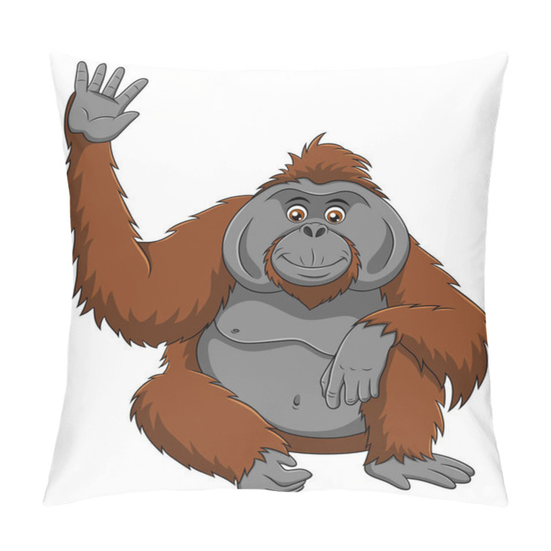 Personality  Cute Orangutan Cartoon Vector Illustration Pillow Covers