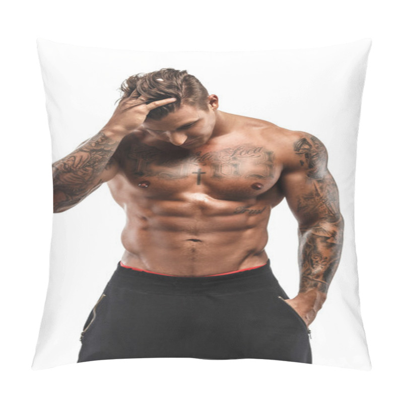 Personality  Tattooed Muscular Guy Pillow Covers