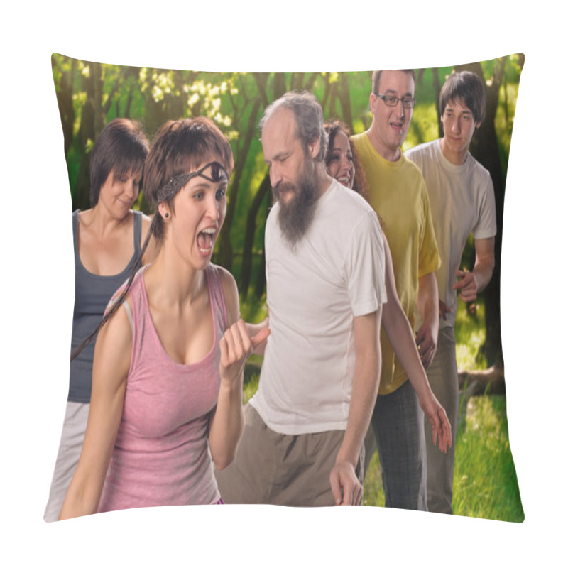 Personality  Yoga Group Doing Dance Pillow Covers