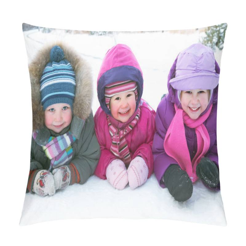 Personality  Children In Winter Pillow Covers