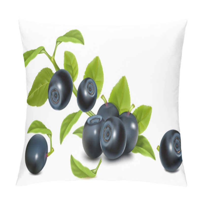 Personality  Bilberry With Leaves. Pillow Covers