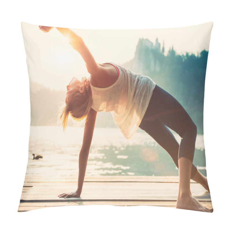 Personality  Beautiful Woman Practicing Yoga Pillow Covers