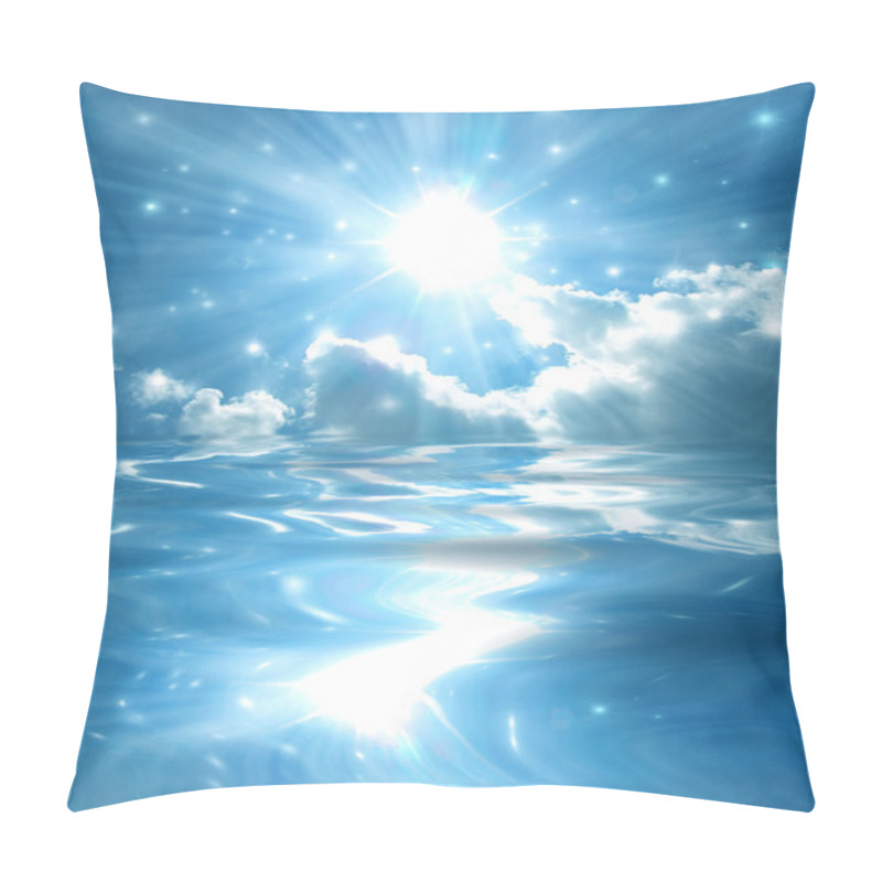 Personality  Sparkling Star Over Blue Lake Pillow Covers