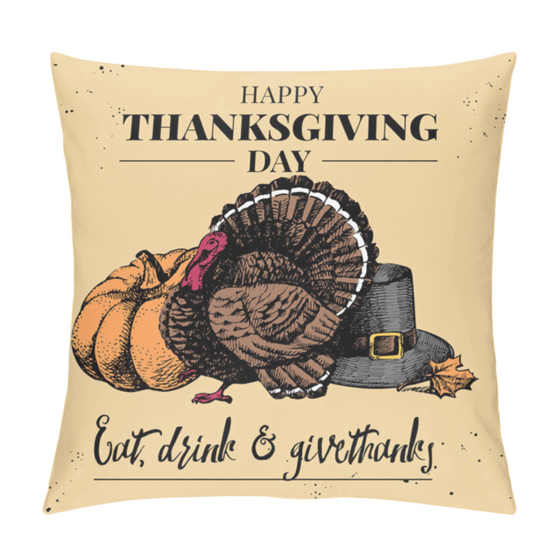 Personality  Thanksgiving Day Illustration Pillow Covers