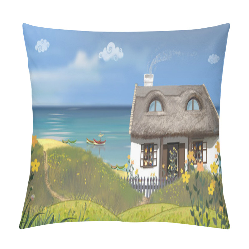 Personality  The Sunny Day. The Snug House On A Seaside. Pillow Covers