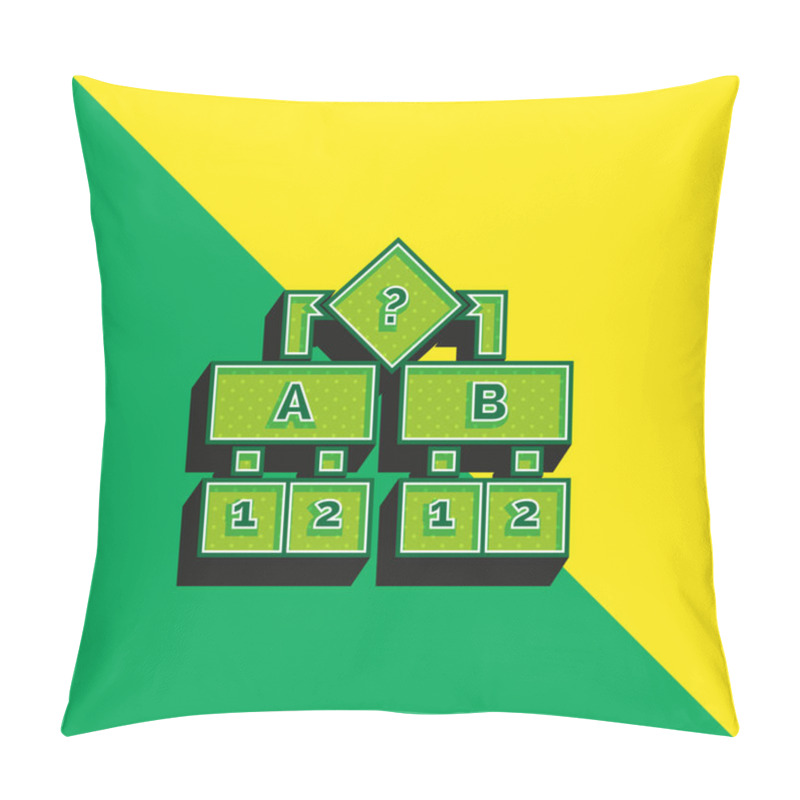 Personality  Algorithm Green And Yellow Modern 3d Vector Icon Logo Pillow Covers