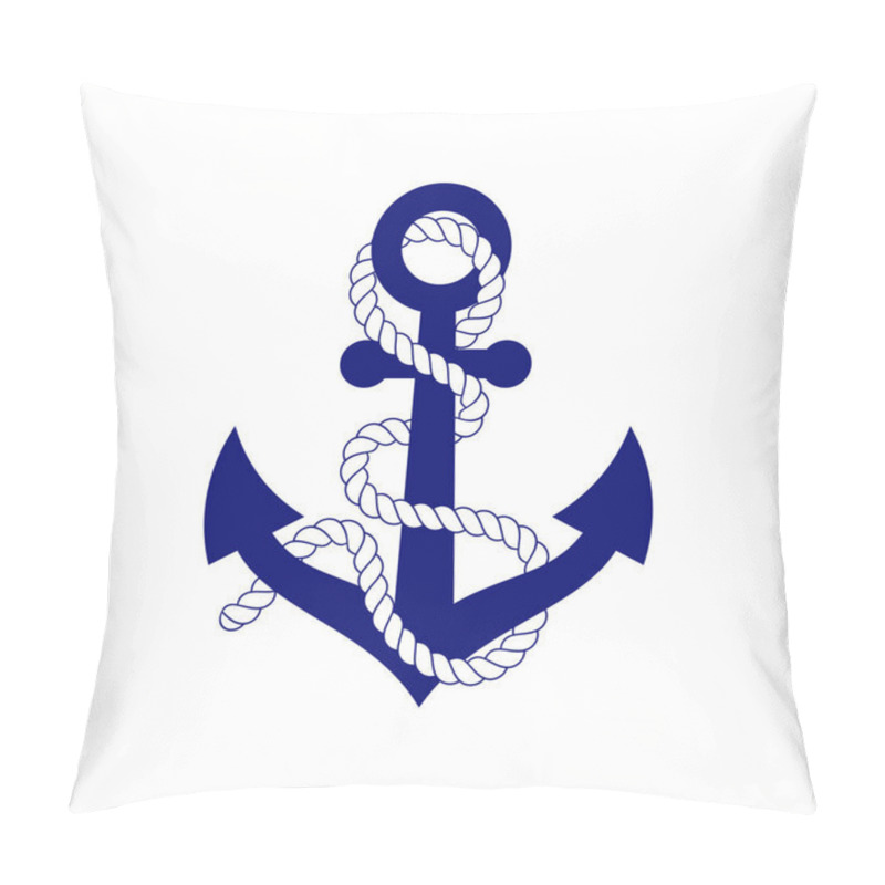 Personality  Anchor With Rope Wrapped Around. Marine Company Logo. Emblem For A Ship, Yacht. Flat Vector Illustration. Pillow Covers