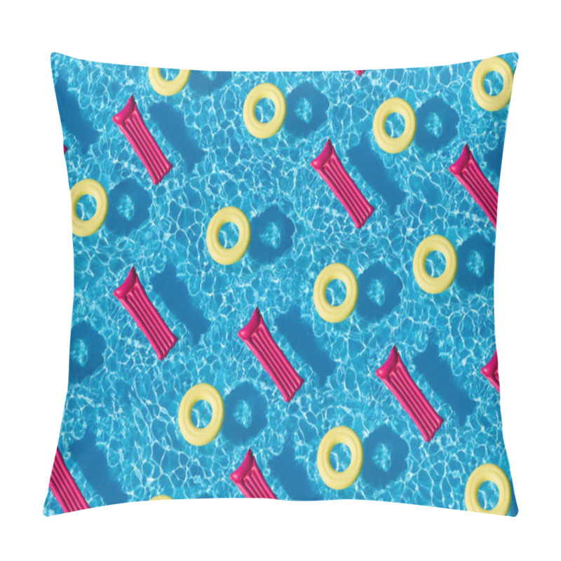 Personality  Top View Picture Of Inflatable Rubber Rafts Seamless Pattern On A Rippled Water Surface Pillow Covers