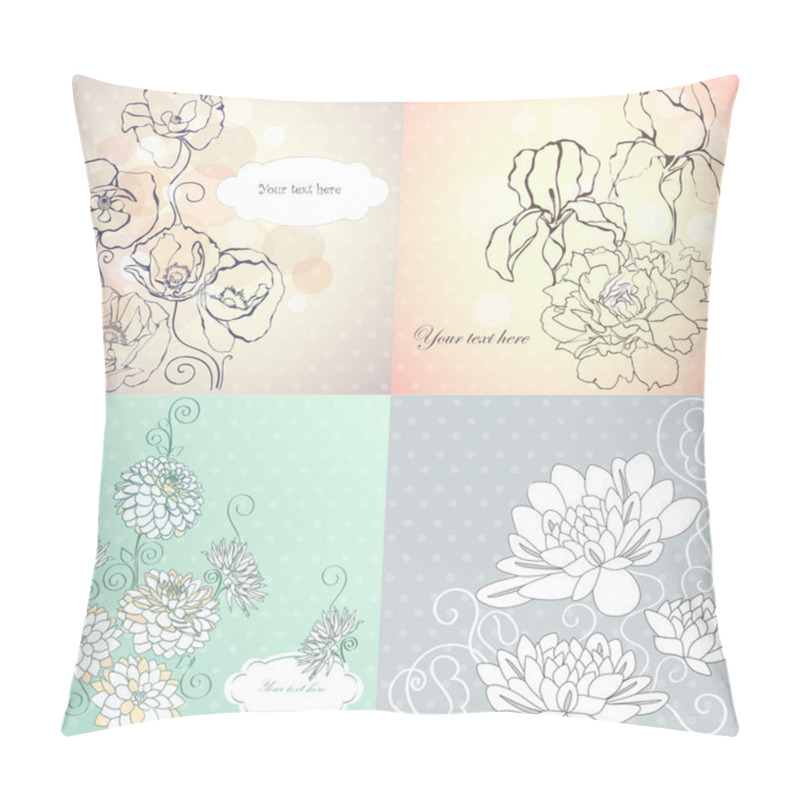 Personality  Ornamental Iris, Peony, Poppy, Dahlia Flowers. Pillow Covers