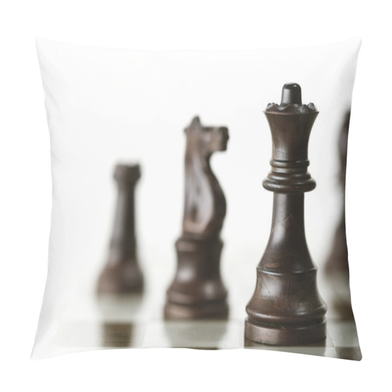 Personality  Chess Game Over White Background Pillow Covers