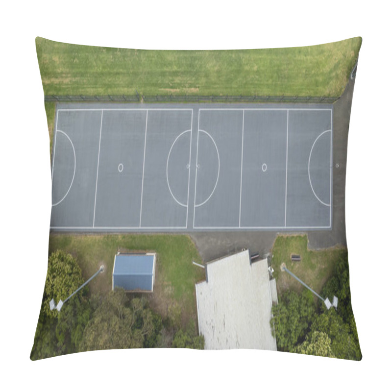 Personality  Drone Aerial Photograph Of The Netball Courts At Summerhayes Park In The Town Of Winmalee In The Blue Mountains In New South Wales, Australia. Pillow Covers