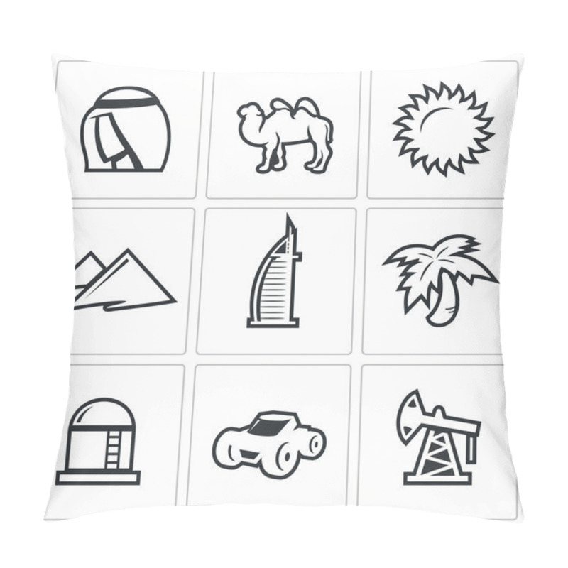 Personality  Arab Emirates Icons Pillow Covers