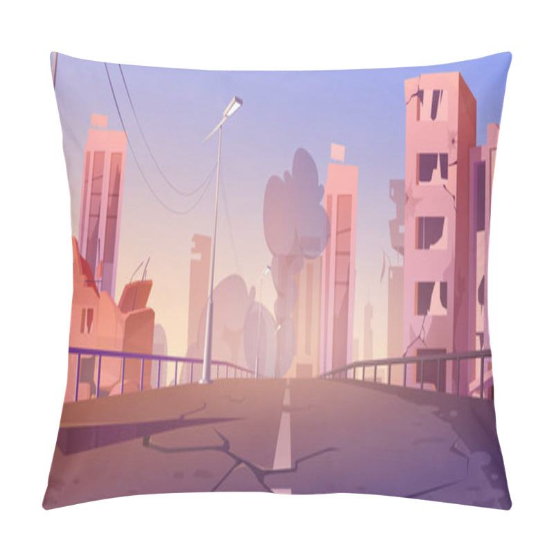 Personality  City Destroy In War, Abandoned Buildings, Smoke Pillow Covers