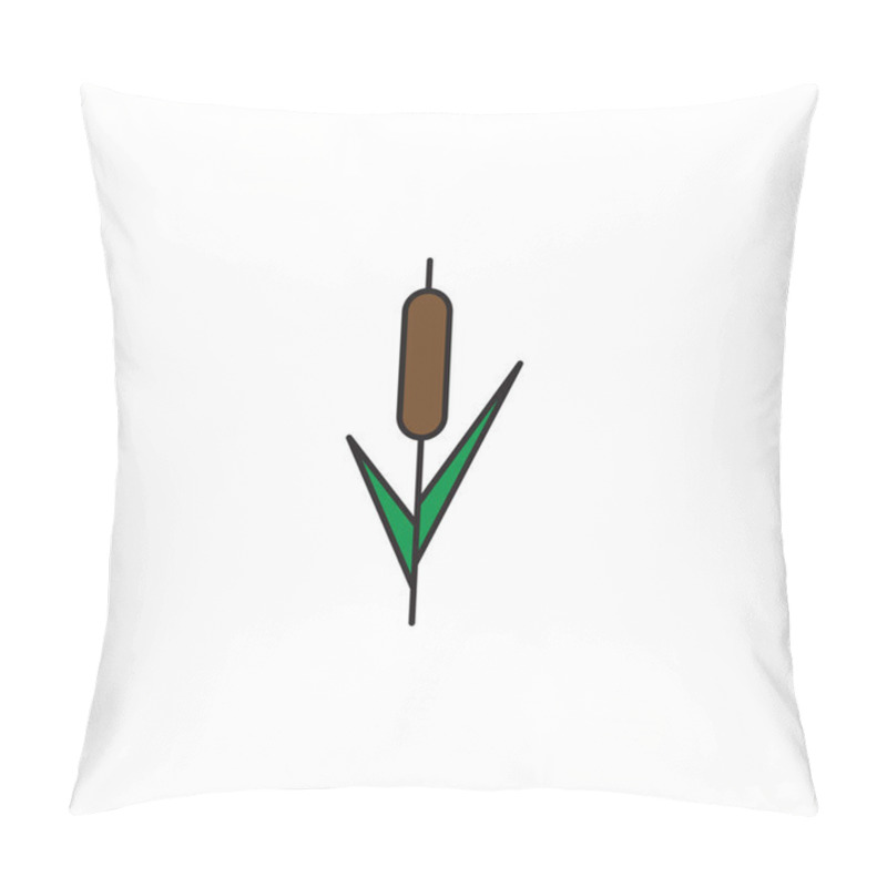 Personality  Reeds Plant Vector Icon Isolated On White Background Pillow Covers