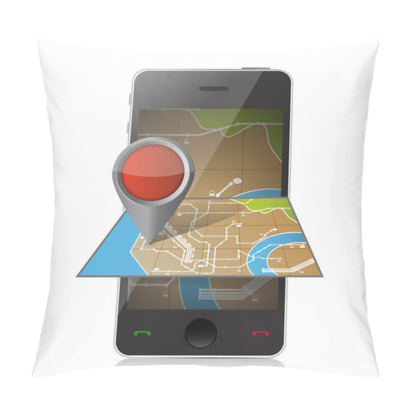 Personality  Smart Phone Navigation. Mobile Gaps Illustration Pillow Covers