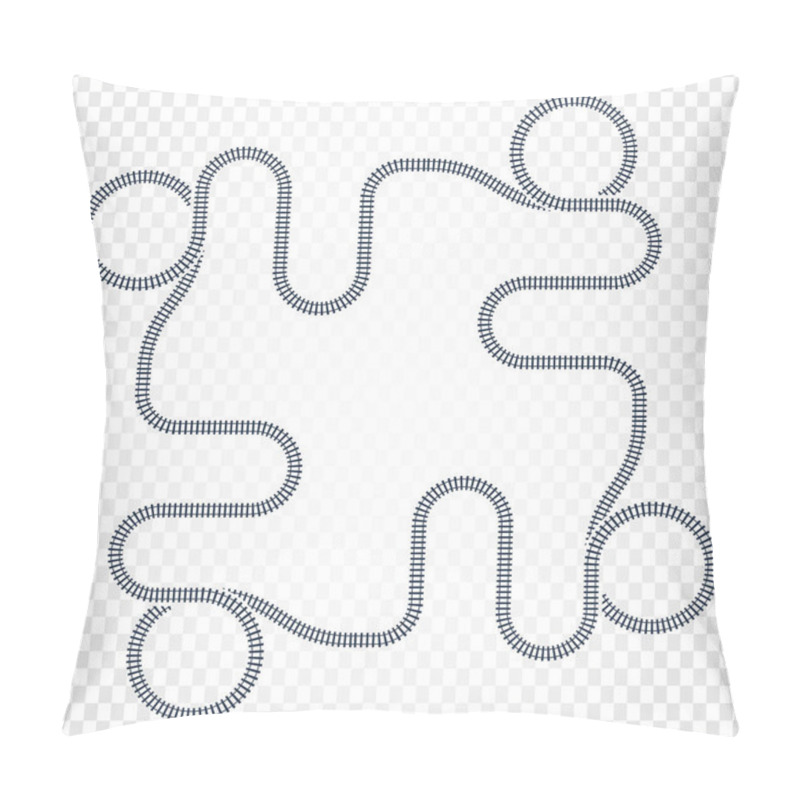 Personality  Railway Line, Labyrinth And Nodes. Map Of The Tramway For Trains With Turns And Bridges Vector Illustration Pillow Covers