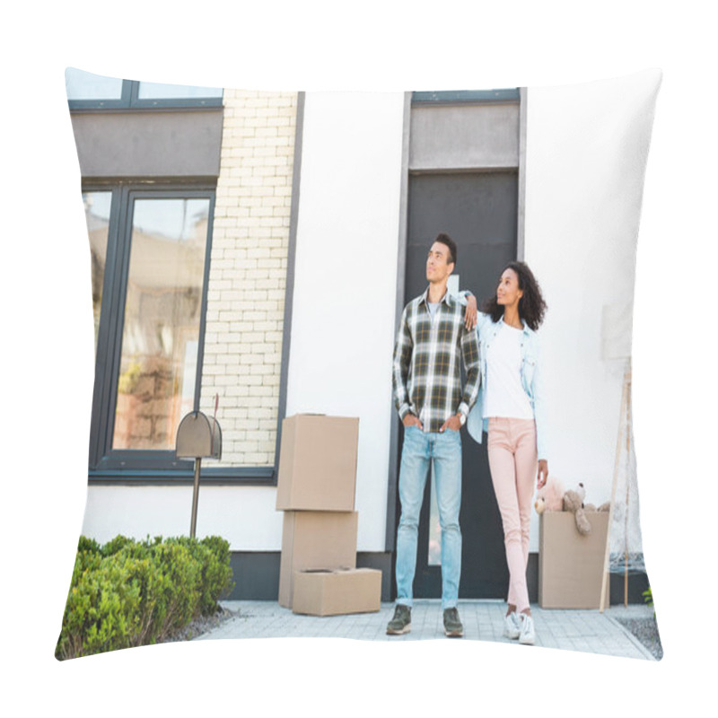 Personality  Full Length View Of African American Wife Leaning On Man While Looking Away Pillow Covers