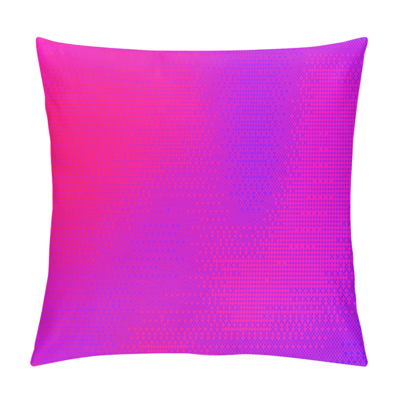 Personality  Purple Pixel Pattern Background. Pink Bitmap Gradient Texture. Dotted Game Retro Color Gradation. Abstract Noisy And Grainy Halftone Wallpaper. Mosaic Bright Bg Pillow Covers