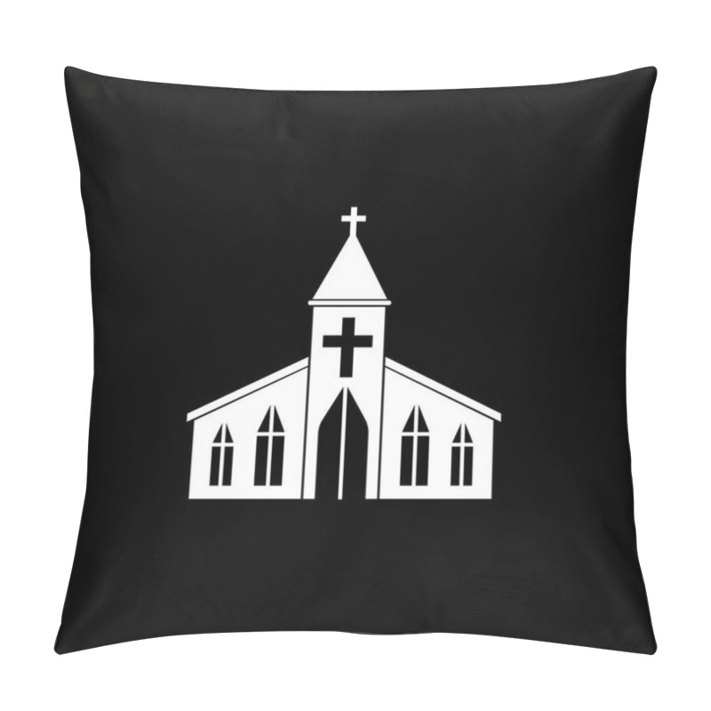 Personality  Church Solid Icon, Religion Building Elements Pillow Covers