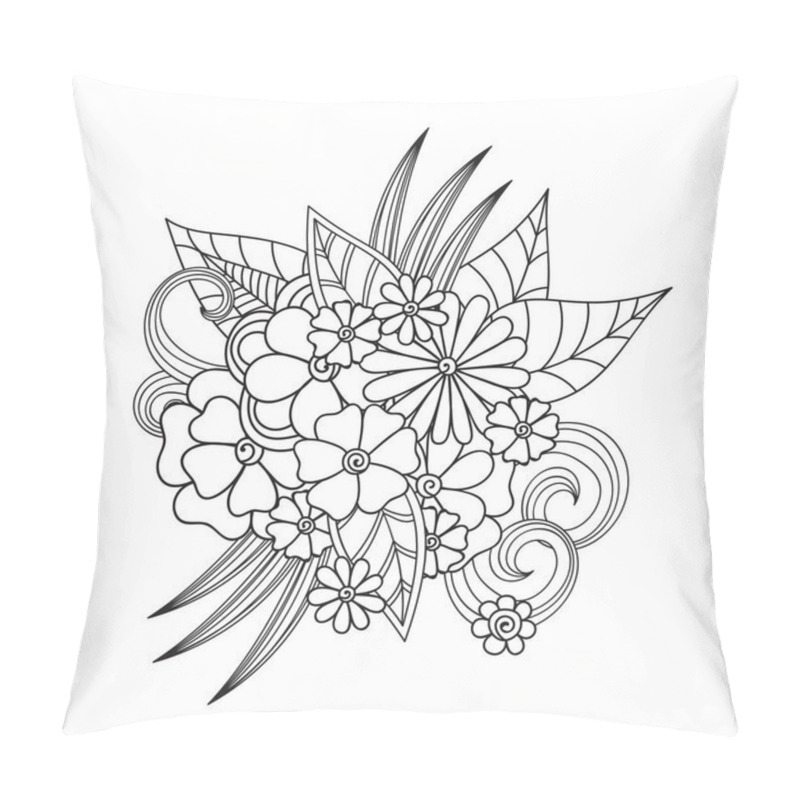 Personality  Zentangle Abstract Flowers. Doodle Flower. Vector Illustration Pillow Covers