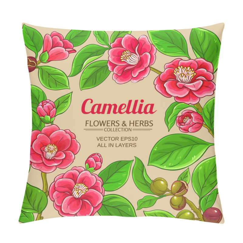 Personality  Camellia Vector Frame Pillow Covers