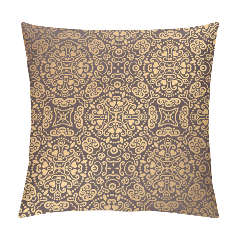 Personality  Golden Arabesque Pattern Pillow Covers