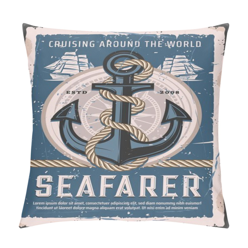 Personality  Nautical Anchor With Rope, Seafarer Sailing Ship Pillow Covers