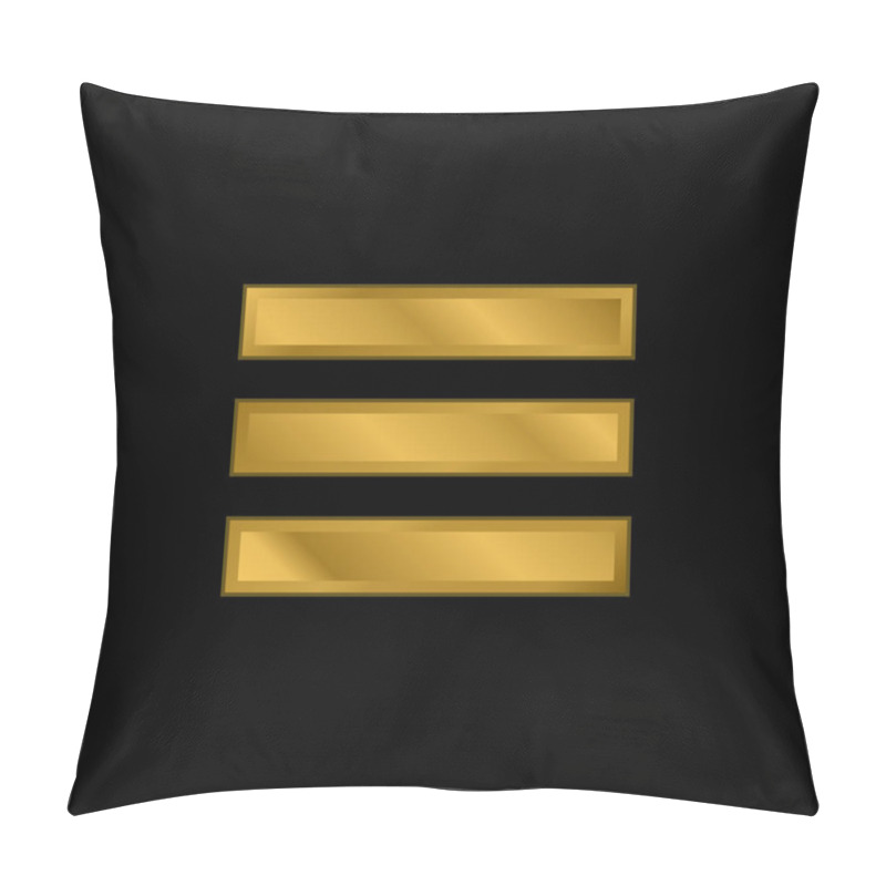 Personality  Bar Menu Gold Plated Metalic Icon Or Logo Vector Pillow Covers