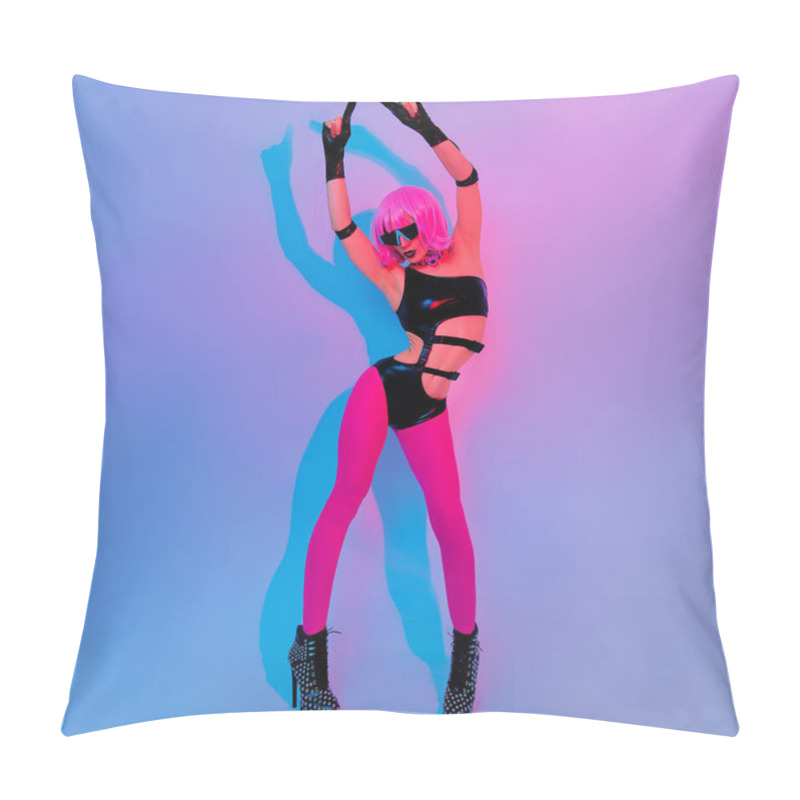 Personality  Model Cyberpunk Style.  Fashion Clubbing Dancing Mood Pillow Covers