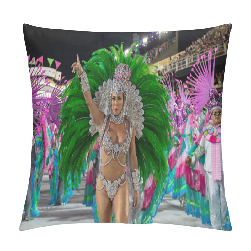 Personality  Rio, Brazil - April 22, 2022: Samba School Mangueira  In The Rio Carnival, Held At The Marques De Sapucai Sambadrome Pillow Covers