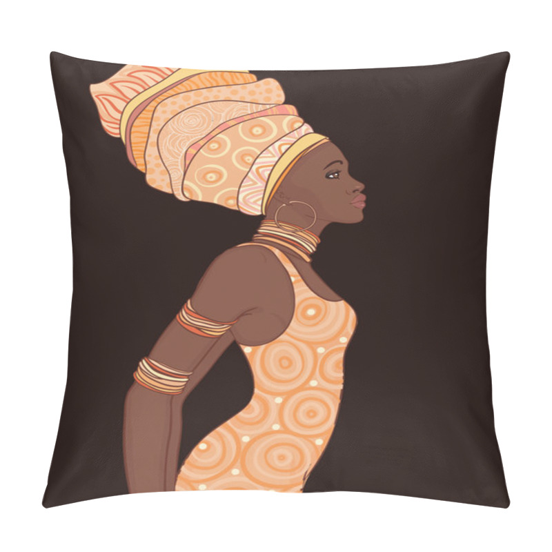 Personality  African American Woman In Turban Pillow Covers